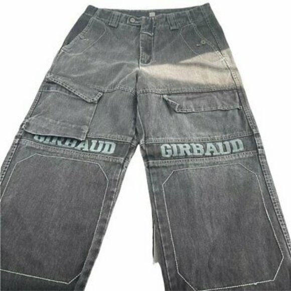 Rare Vintage Girbaud Black Denim Jeans Spellout Men's 34W 32L Marithe Francois
